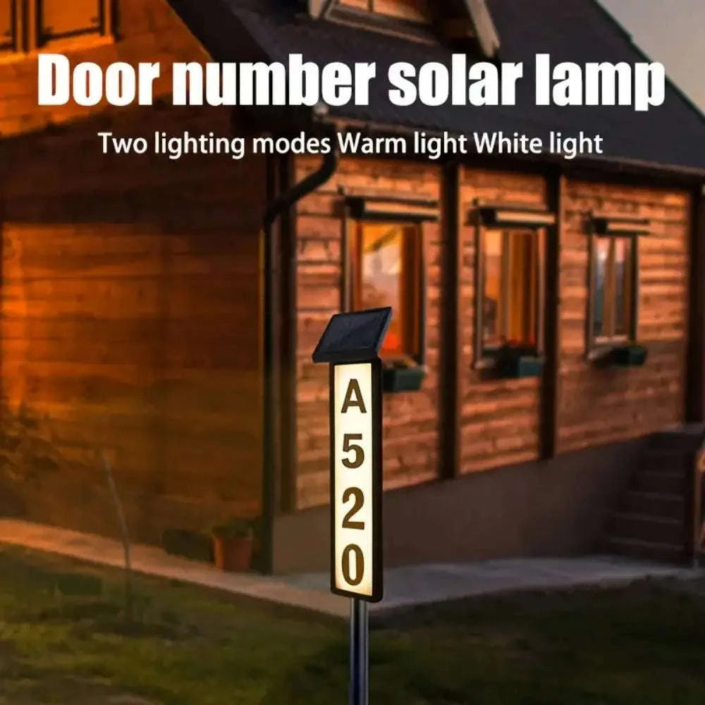 Solar LED House Number Sign with Auto Night Light & Dual Color-Solar address light / 6-10W / United States