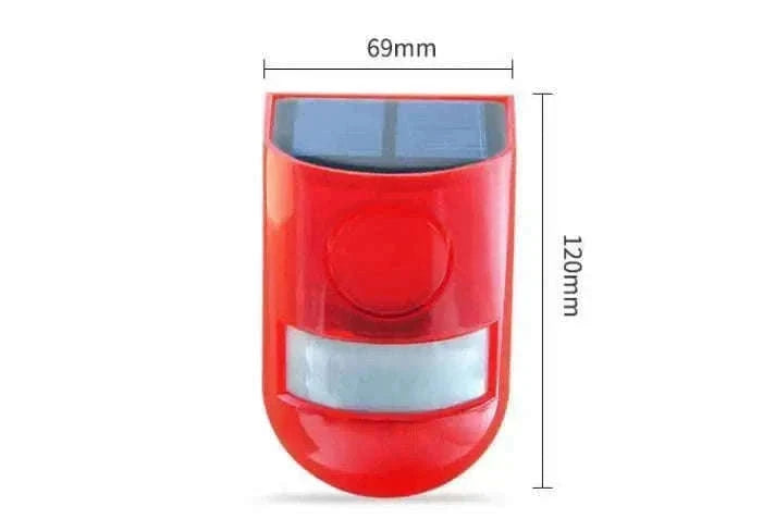 Solar Motion Sensor Alarm with 110dB Siren and Strobe Light-Orange