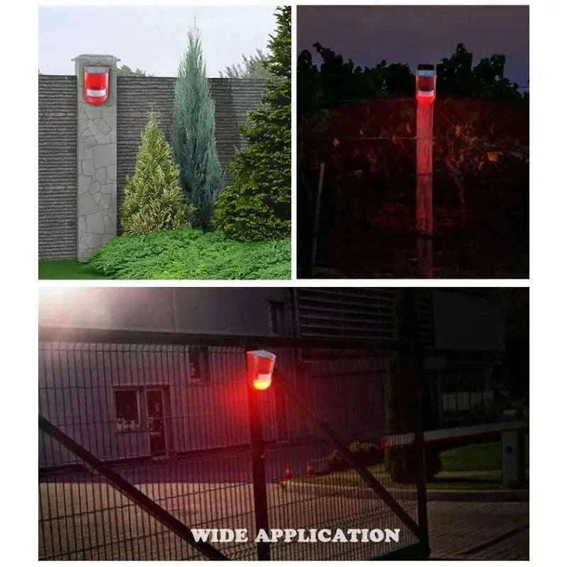Solar Motion Sensor Alarm with 110dB Siren and Strobe Light-Orange