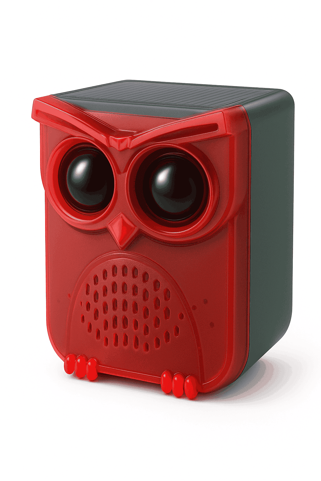 Solar Motion Sensor Alarm with Dog Barking & Gunshot Sounds-Red