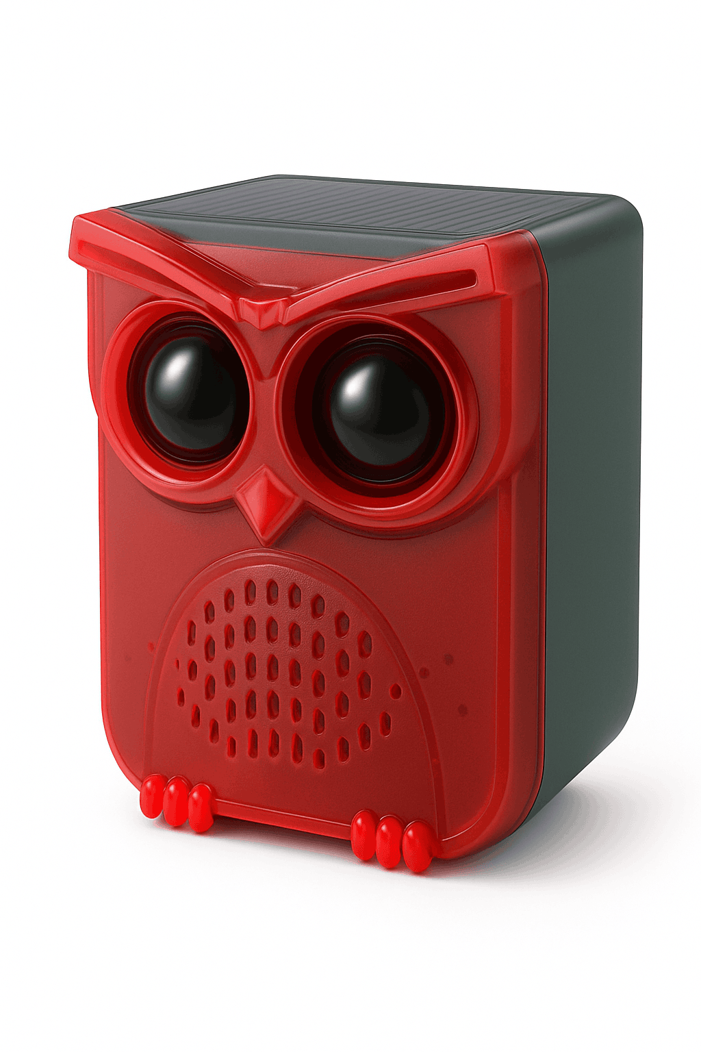 Solar Motion Sensor Alarm with Dog Barking & Gunshot Sounds-Red