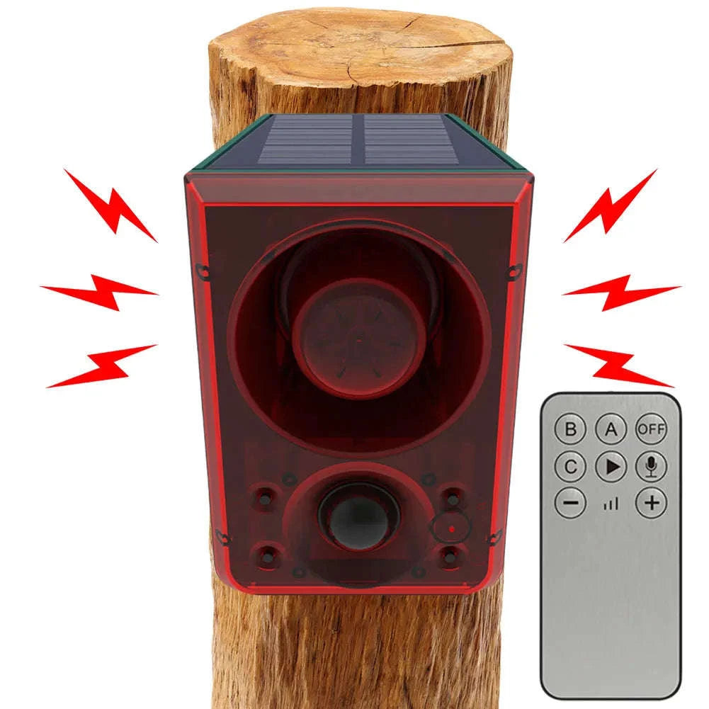 Solar Motion Sensor Alarm with Loud Siren, Recording & Remote-GERMANY