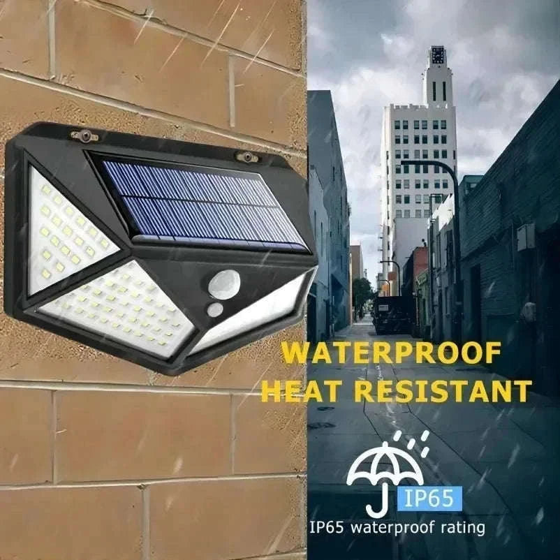 Solar Motion Sensor Lamp for Outdoor Spaces-100 LED
