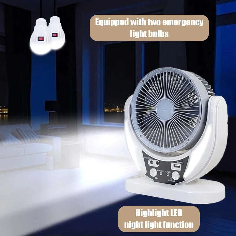 Solar Multifunction Fan with LED Light & USB Phone Charging-1pcs / United States