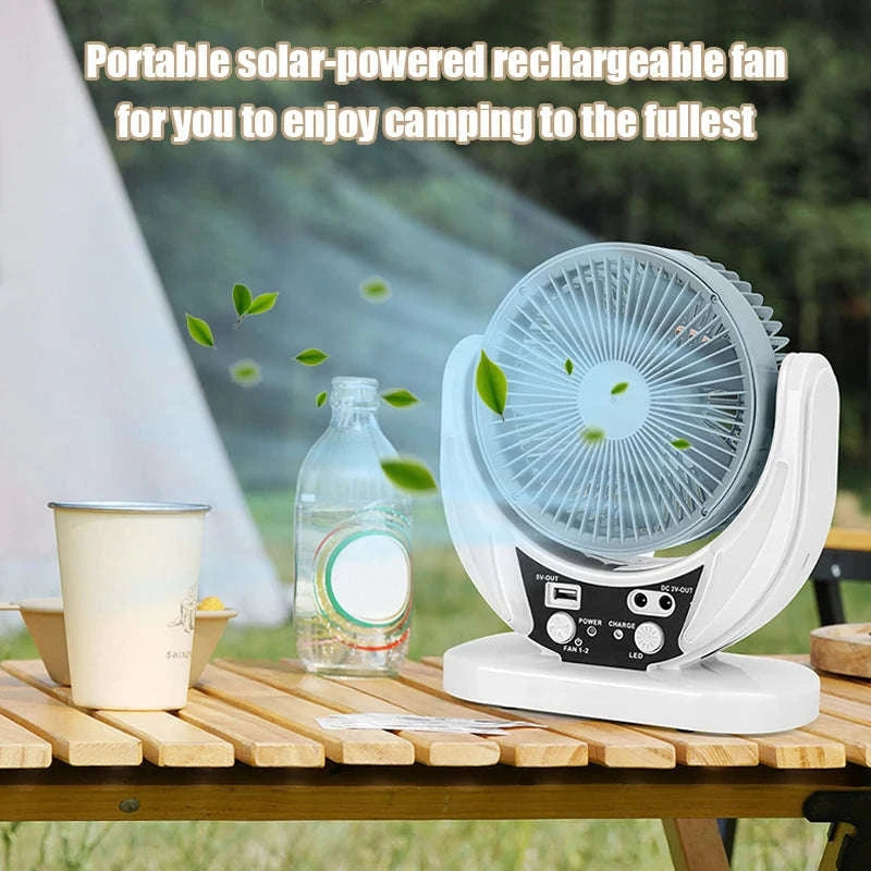 Solar Multifunction Fan with LED Light & USB Phone Charging-1pcs / United States