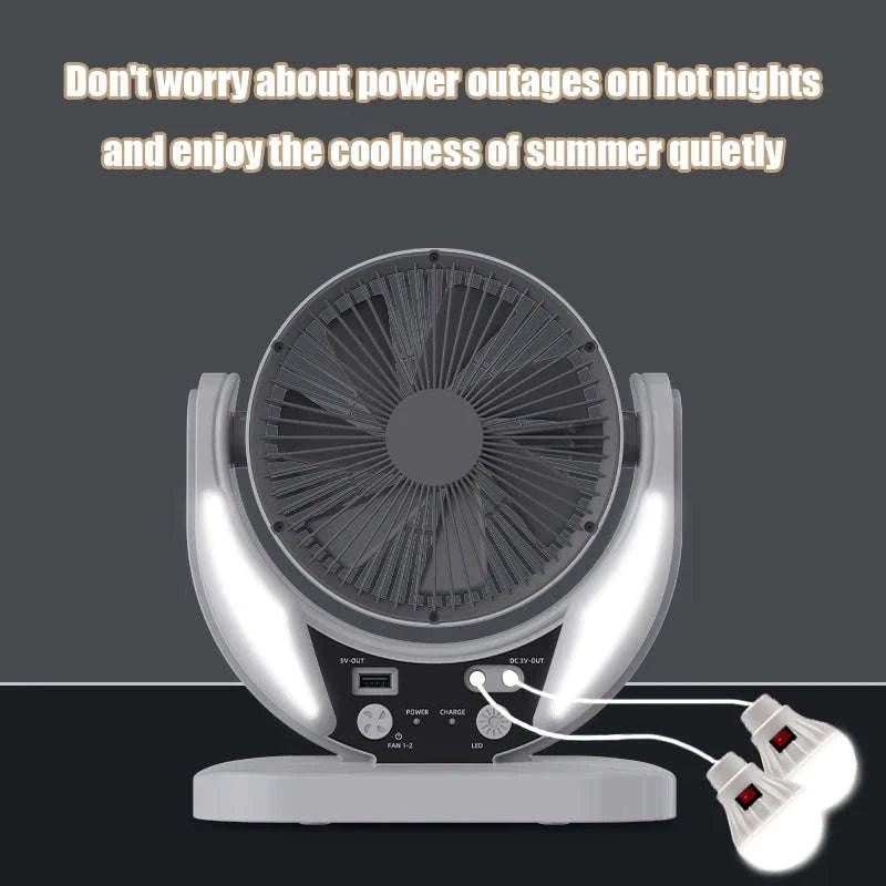 Solar Multifunction Fan with LED Light & USB Phone Charging-1pcs / United States