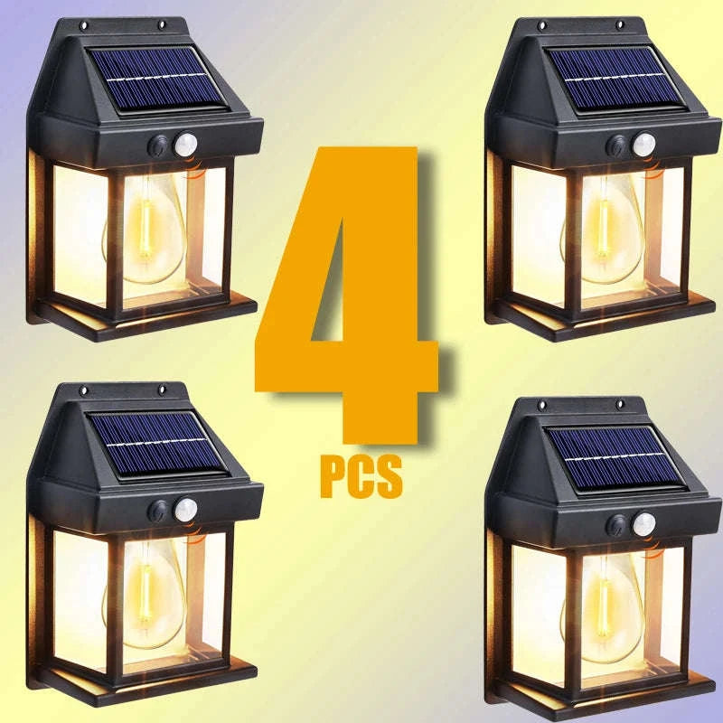 Solar Outdoor Wall Light with Motion Sensor-4Pcs