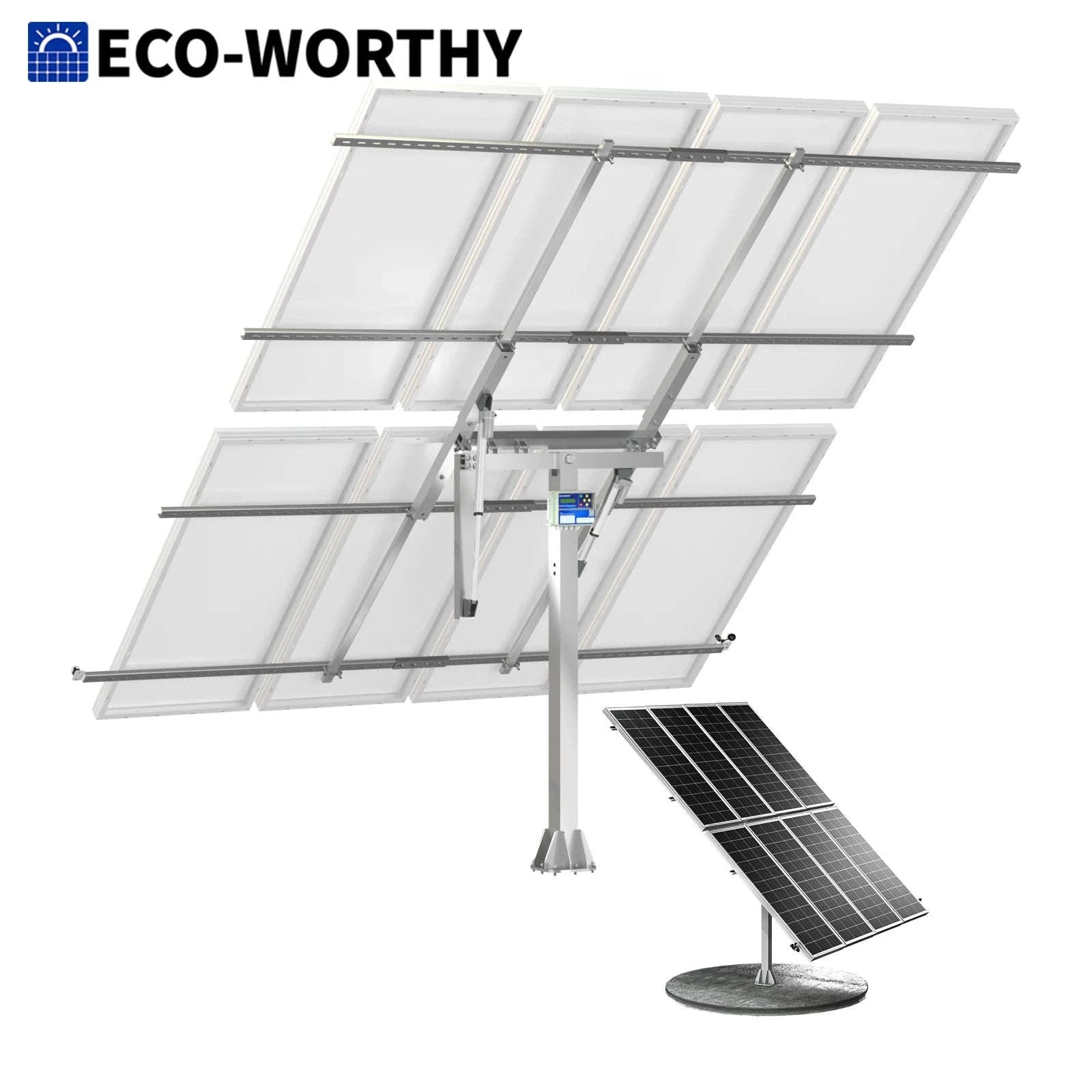Solar Panel Dual Axis Tracking System with Controller, +40% Output-black / United States