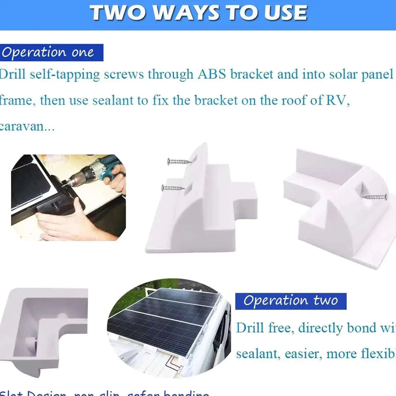 Solar Panel Mounting Bracket Kit with Cable Entry Gland-WHITE