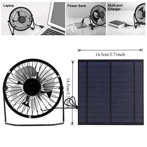 Solar Panel Powered USB Exhaust Fan 145 x 145 mm-14.5CM