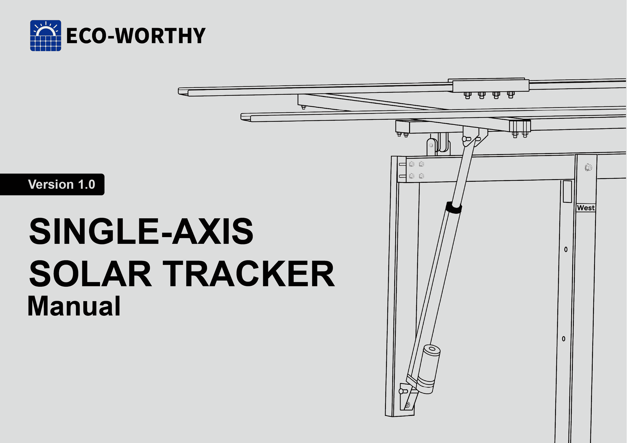 Solar Panel Single Axis Tracker System with Controller, 30% More Power-WHITE / United States