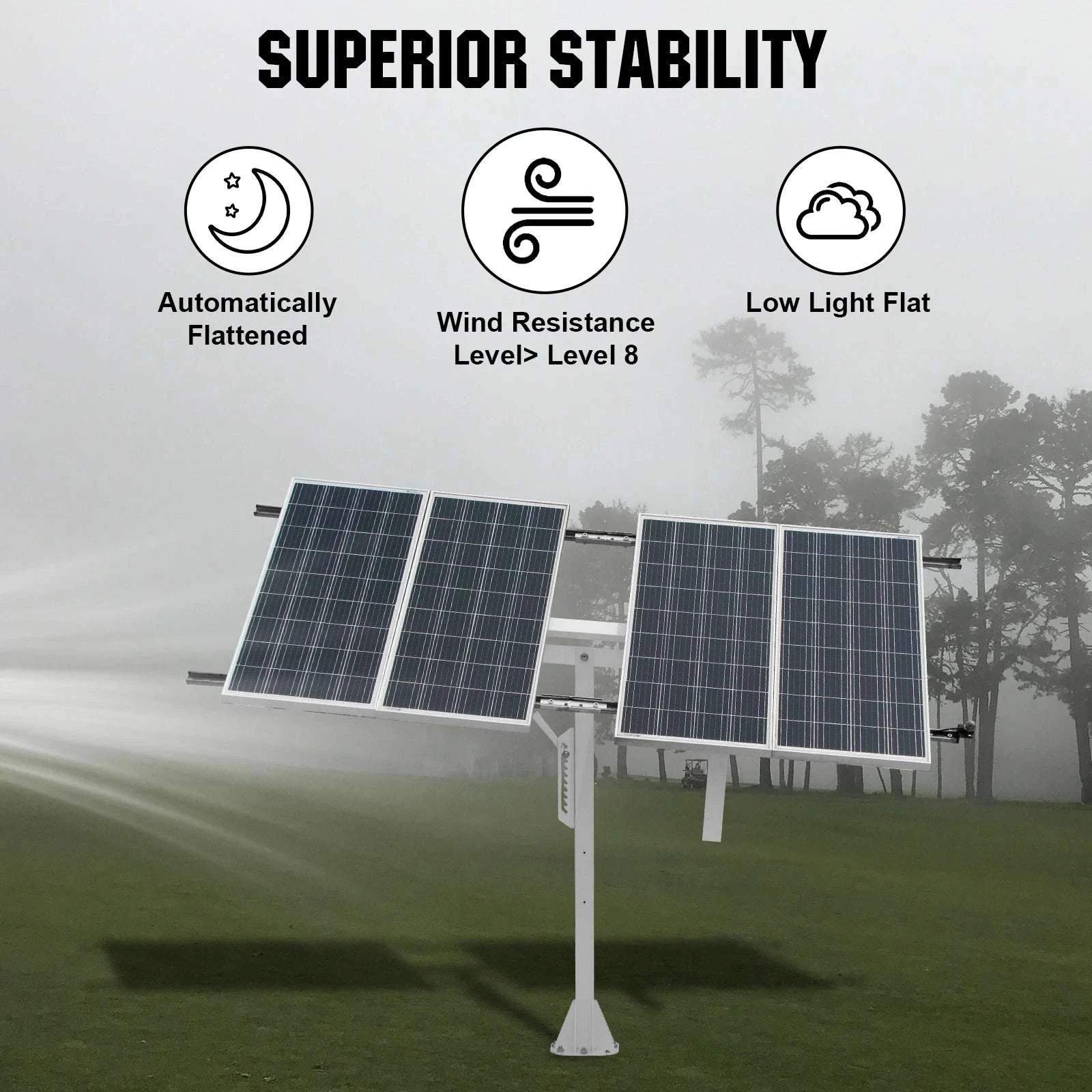 Solar Panel Single Axis Tracker System with Controller, 30% More Power-WHITE / United States