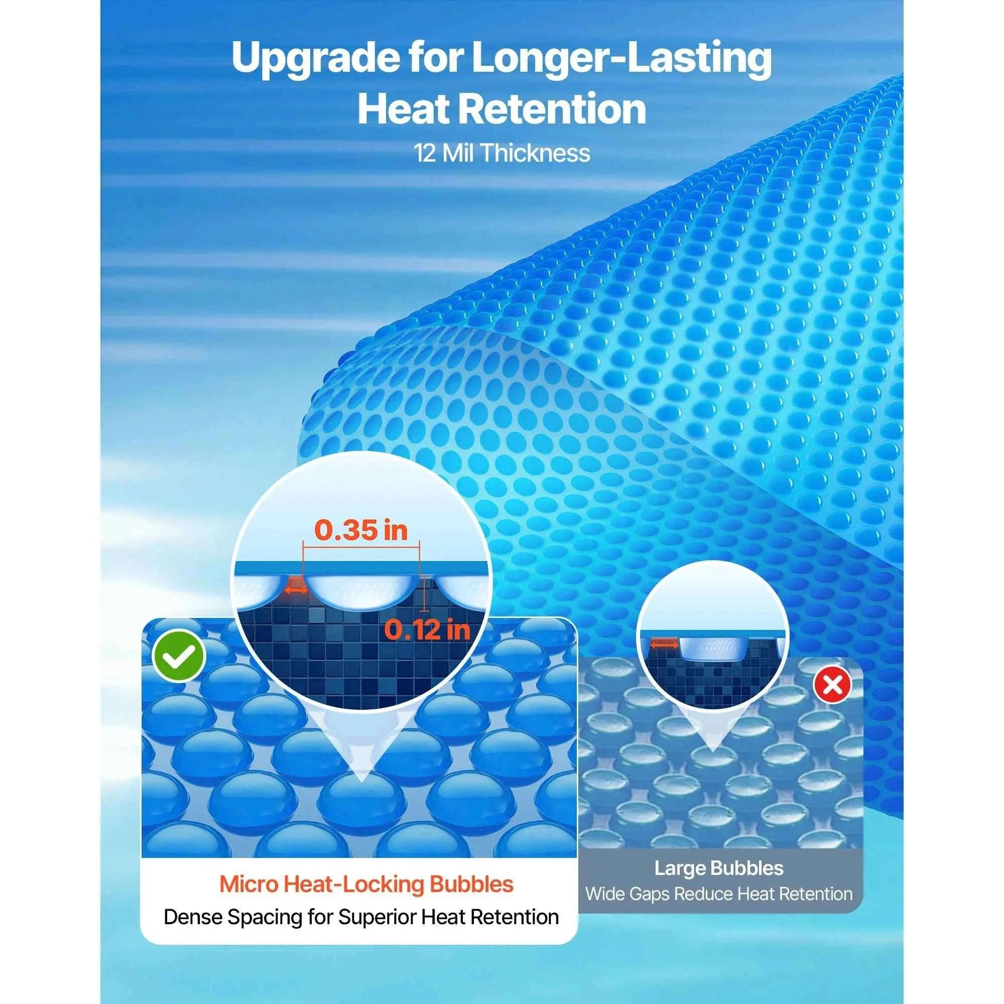 Solar Pool Cover with Bubble PE Material-18ft 16mil / United States