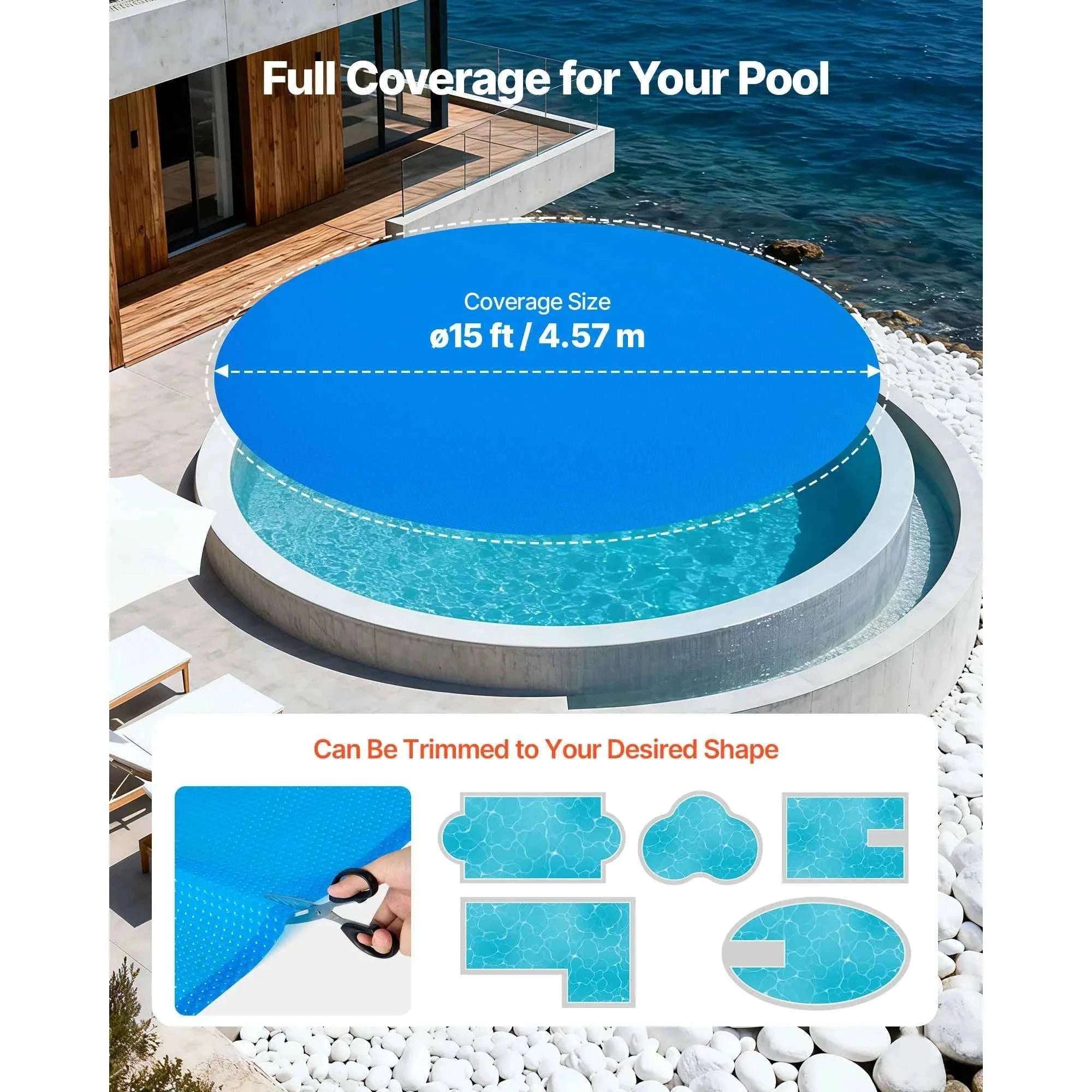 Solar Pool Cover with Bubble PE Material-18ft 16mil / United States