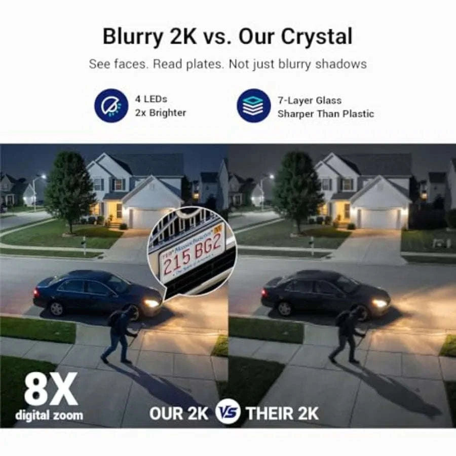 Solar-Powered 2K Outdoor Security Camera System with AI Detection-United States / 2CameraKit