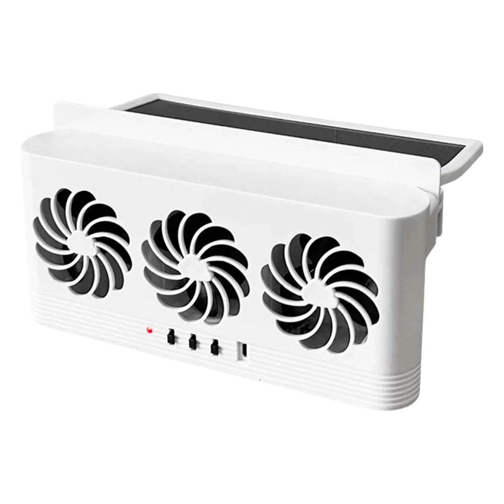 Solar Powered Car Exhaust Fan for Fresh Air and Cooling-Black / United States