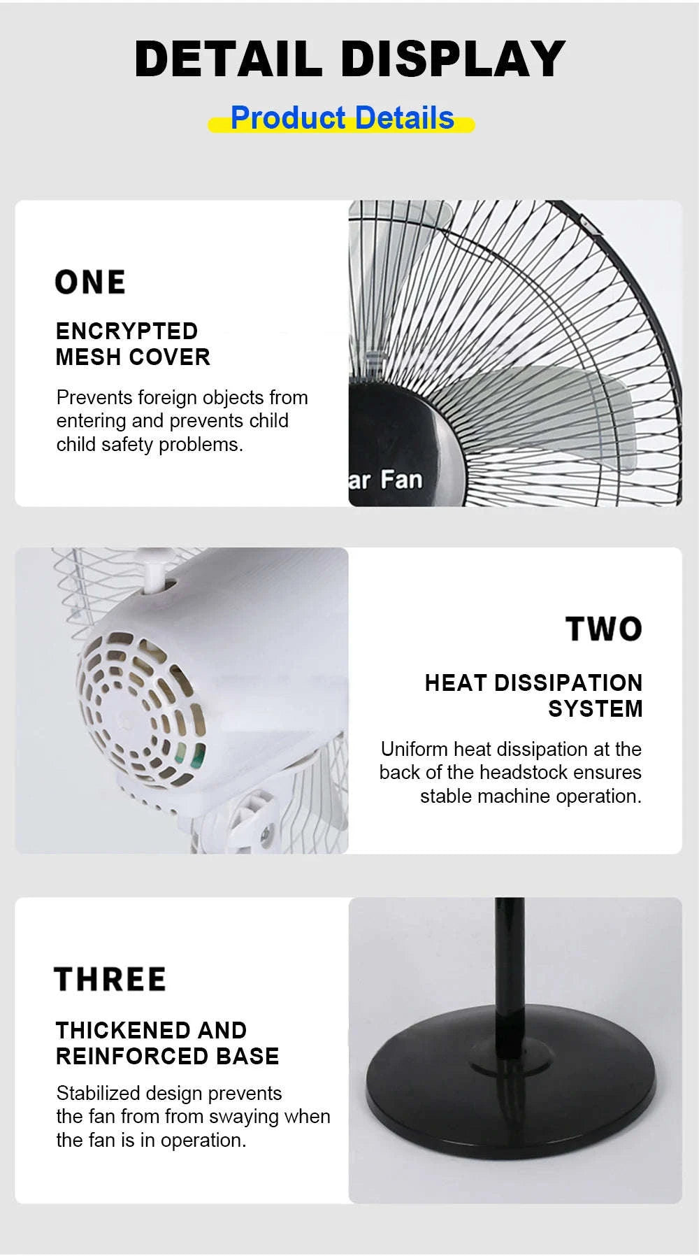 Solar Powered Floor Fan with 12H Runtime, LED Light & USB Port-solar fan