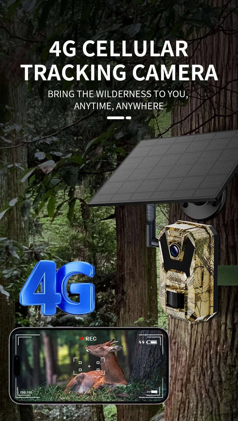 Solar Powered Trail Camera with 8K Video and 60MP Photos-Default Title
