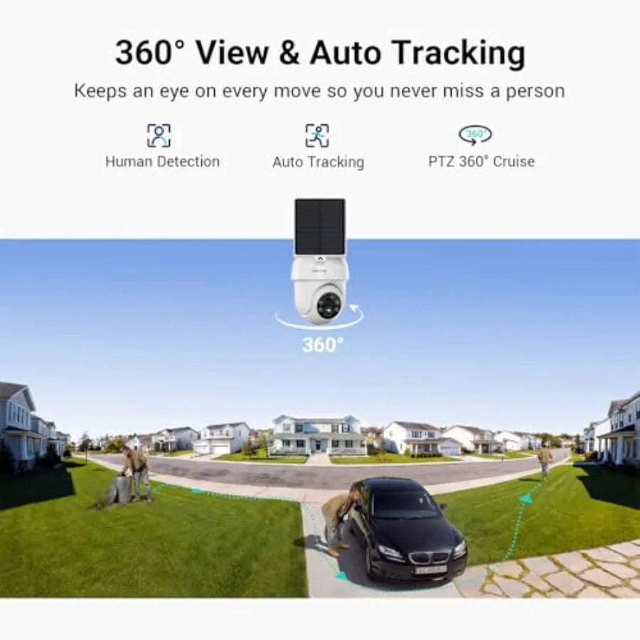 Solar-Powered Wireless Outdoor Security Camera System with 2K Color Night Vision-United States / 4camerakit