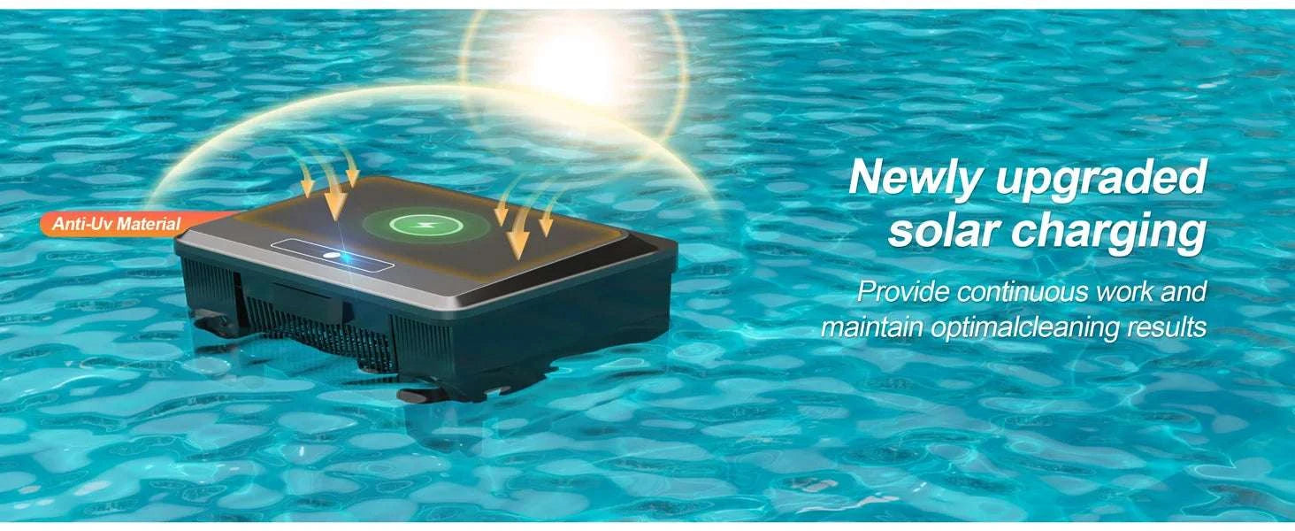 Solar Robotic Pool Cleaner Surface Skimmer with Remote Control-Y90 / United States