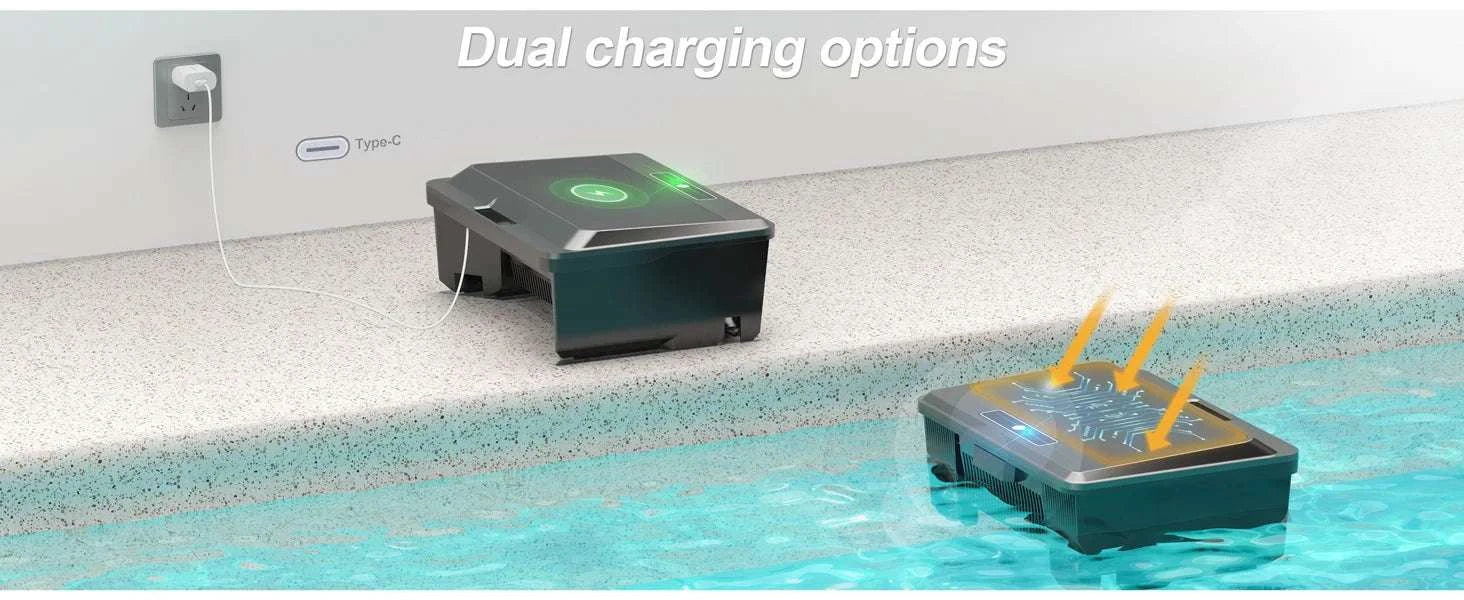 Solar Robotic Pool Cleaner Surface Skimmer with Remote Control-Y90 / United States