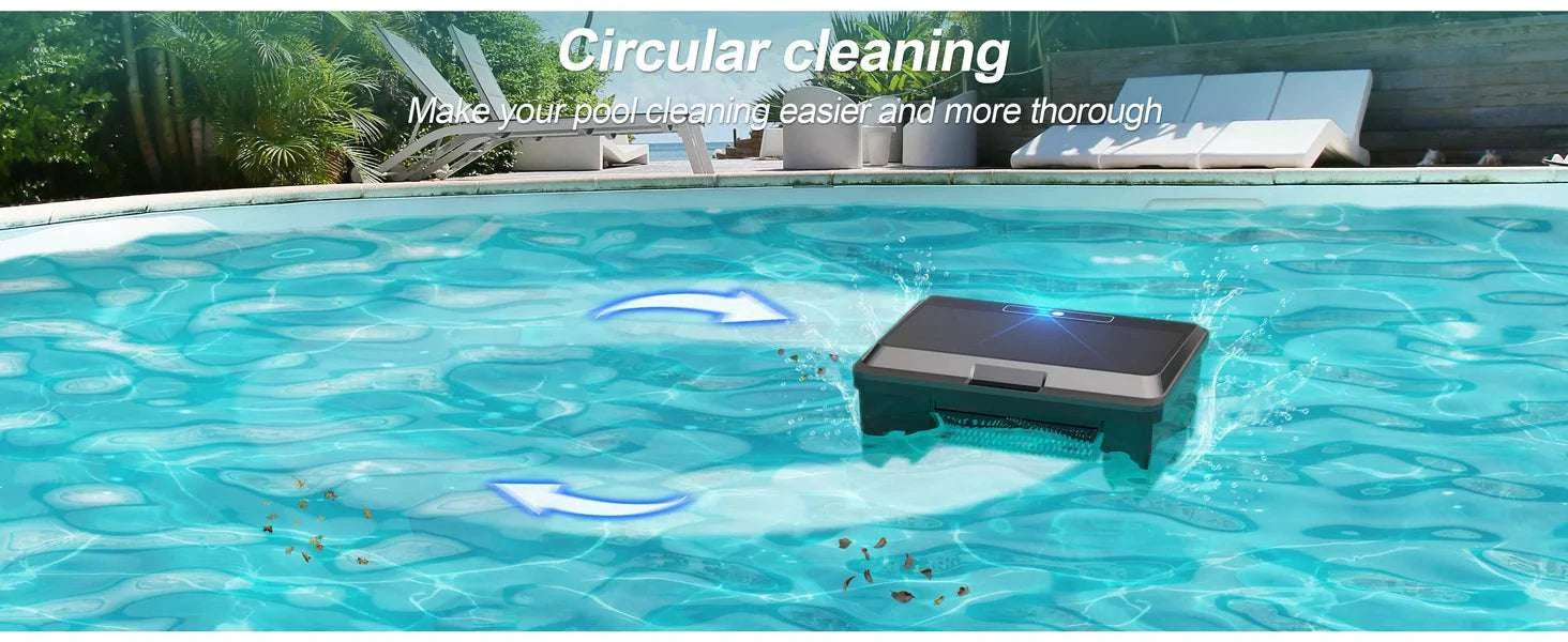 Solar Robotic Pool Cleaner Surface Skimmer with Remote Control-Y90 / United States