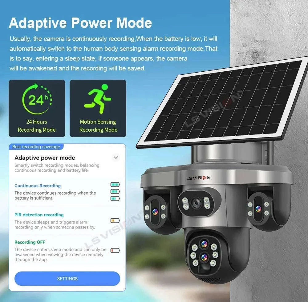 Solar Security Camera 20MP 10X Optical Zoom PTZ IP66-4G 10X Zoom No Card / Poland