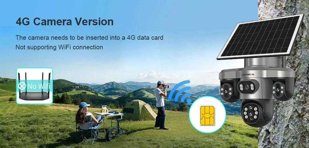 Solar Security Camera 20MP 10X Optical Zoom PTZ IP66-4G 10X Zoom No Card / Poland