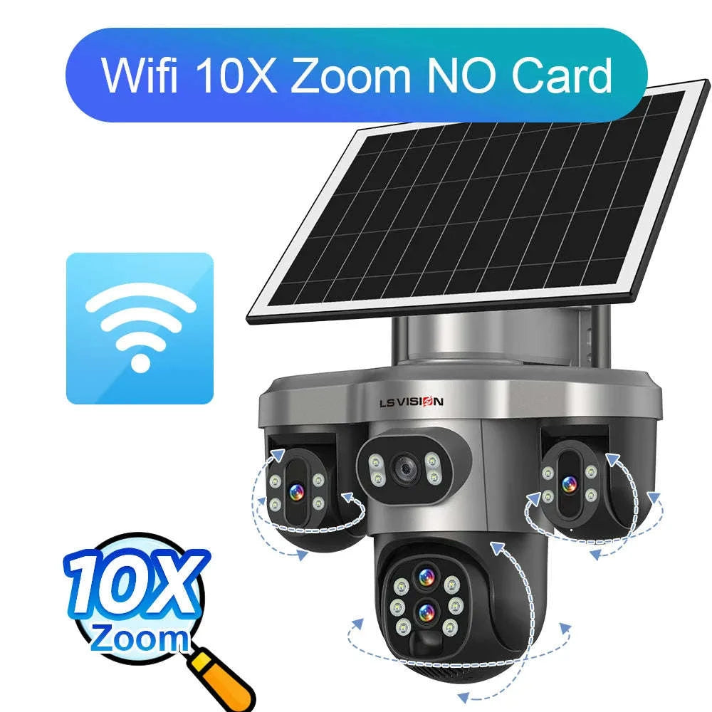 Solar Security Camera 20MP 10X Optical Zoom PTZ IP66-4G 10X Zoom No Card / Poland