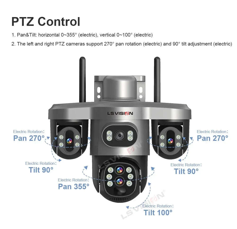 Solar Security Camera 20MP 10X Optical Zoom PTZ IP66-4G 10X Zoom No Card / Poland