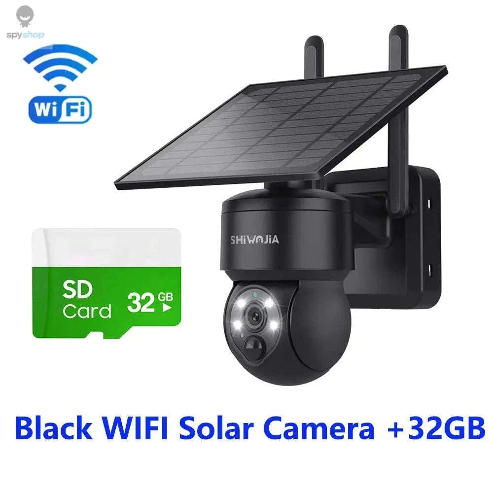 Solar Security Camera 4G/WiFi Outdoor PTZ with Audio-Gray WIFI Cam / CHINA
