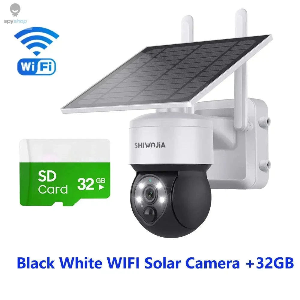 Solar Security Camera 4G/WiFi Outdoor PTZ with Audio-Gray WIFI Cam / CHINA