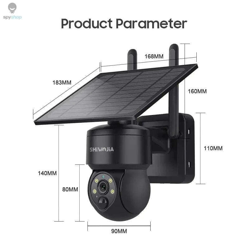 Solar Security Camera 4G/WiFi Outdoor PTZ with Audio-Gray WIFI Cam / CHINA