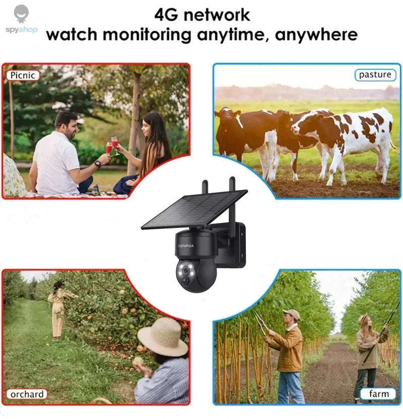 Solar Security Camera 4G/WiFi Outdoor PTZ with Audio-Gray WIFI Cam / CHINA