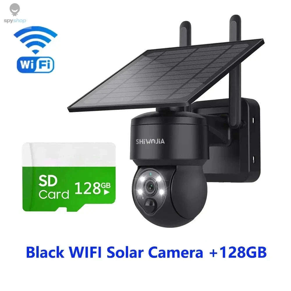 Solar Security Camera 4G/WiFi Outdoor PTZ with Audio-Gray WIFI Cam / CHINA