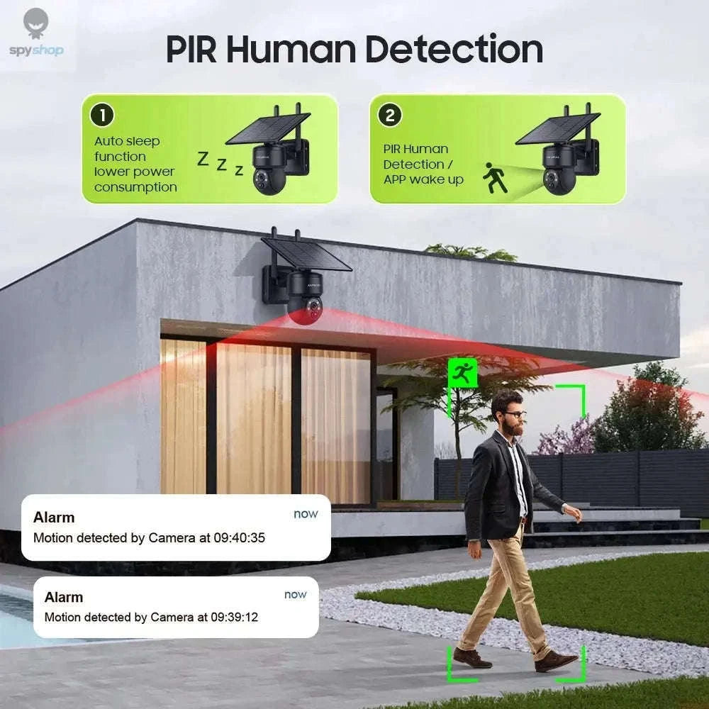 Solar Security Camera 4G/WiFi Outdoor PTZ with Audio-Gray WIFI Cam / CHINA
