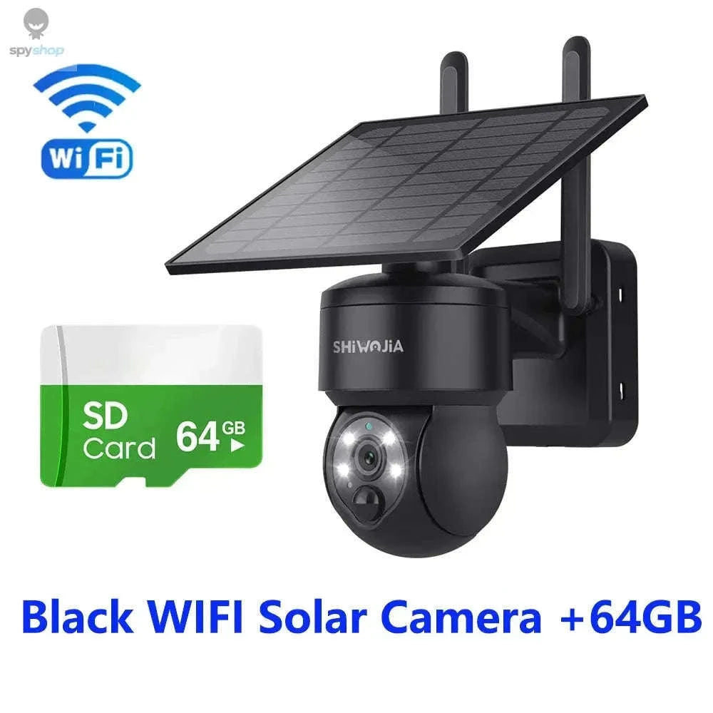 Solar Security Camera 4G/WiFi Outdoor PTZ with Audio-Gray WIFI Cam / CHINA