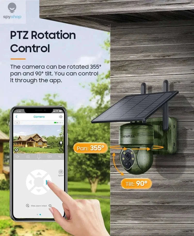 Solar Security Camera 4G/WiFi Outdoor PTZ with Audio-Gray WIFI Cam / CHINA