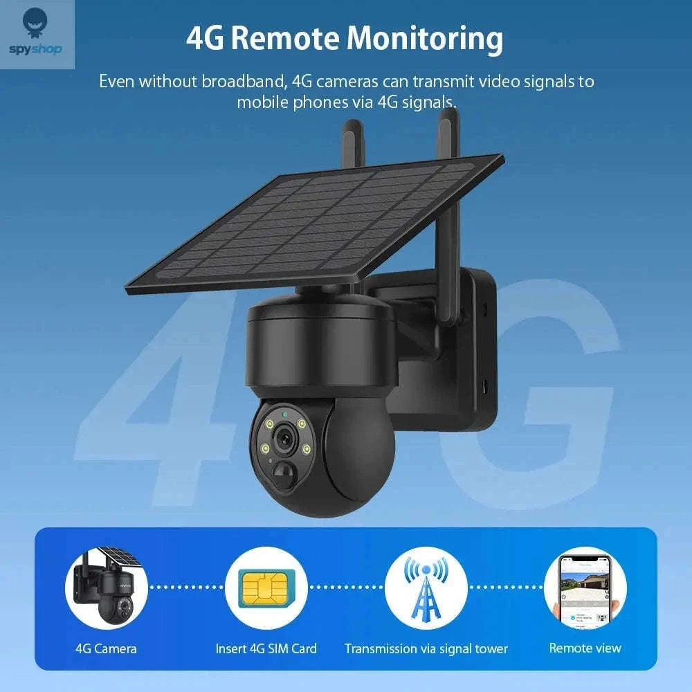 Solar Security Camera 4G/WiFi Outdoor PTZ with Audio-Gray WIFI Cam / CHINA