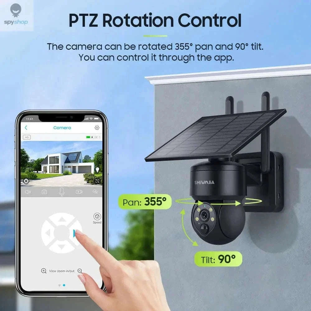 Solar Security Camera 4G/WiFi Outdoor PTZ with Audio-Gray WIFI Cam / CHINA