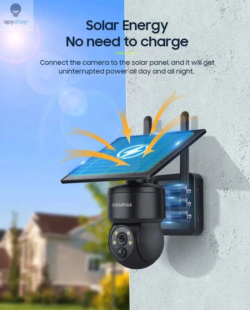 Solar Security Camera – 4G & WiFi Outdoor PTZ with Solar Power and Two‑Way Audio-Gray WIFI Cam / CHINA