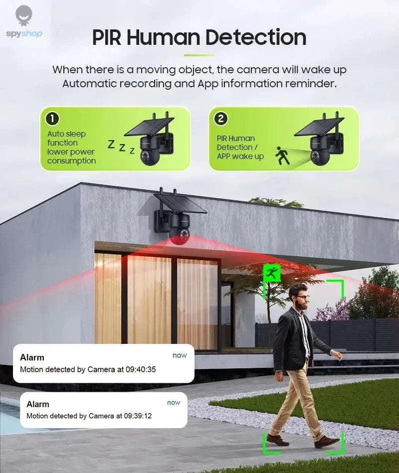 Solar Security Camera – 4G & WiFi Outdoor PTZ with Solar Power and Two‑Way Audio-Gray WIFI Cam / CHINA