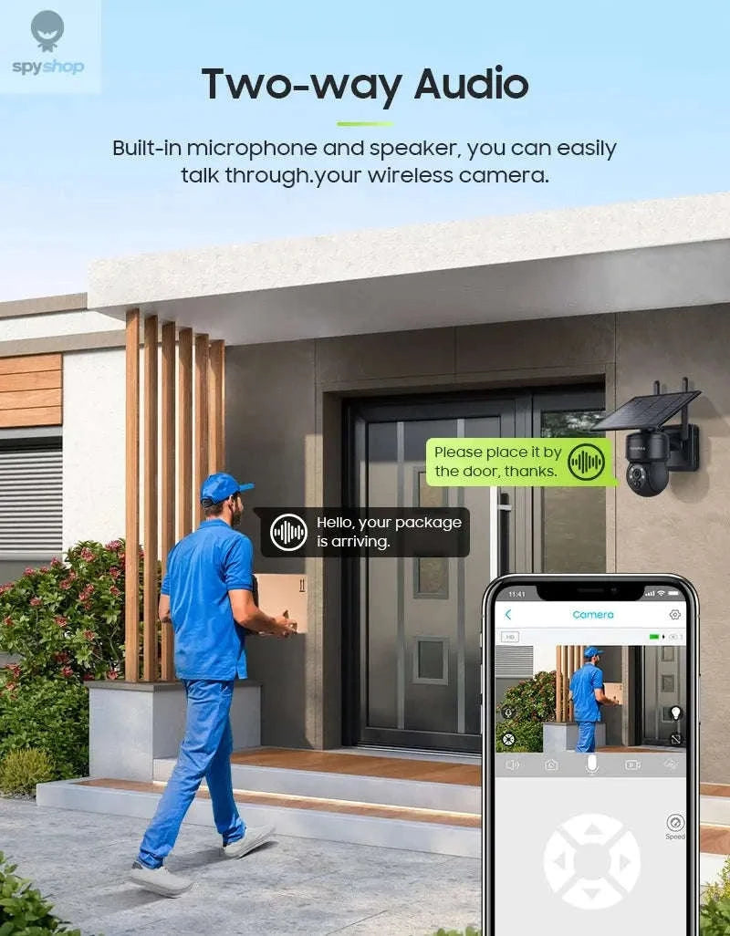Solar Security Camera – 4G & WiFi Outdoor PTZ with Solar Power and Two‑Way Audio-Gray WIFI Cam / CHINA