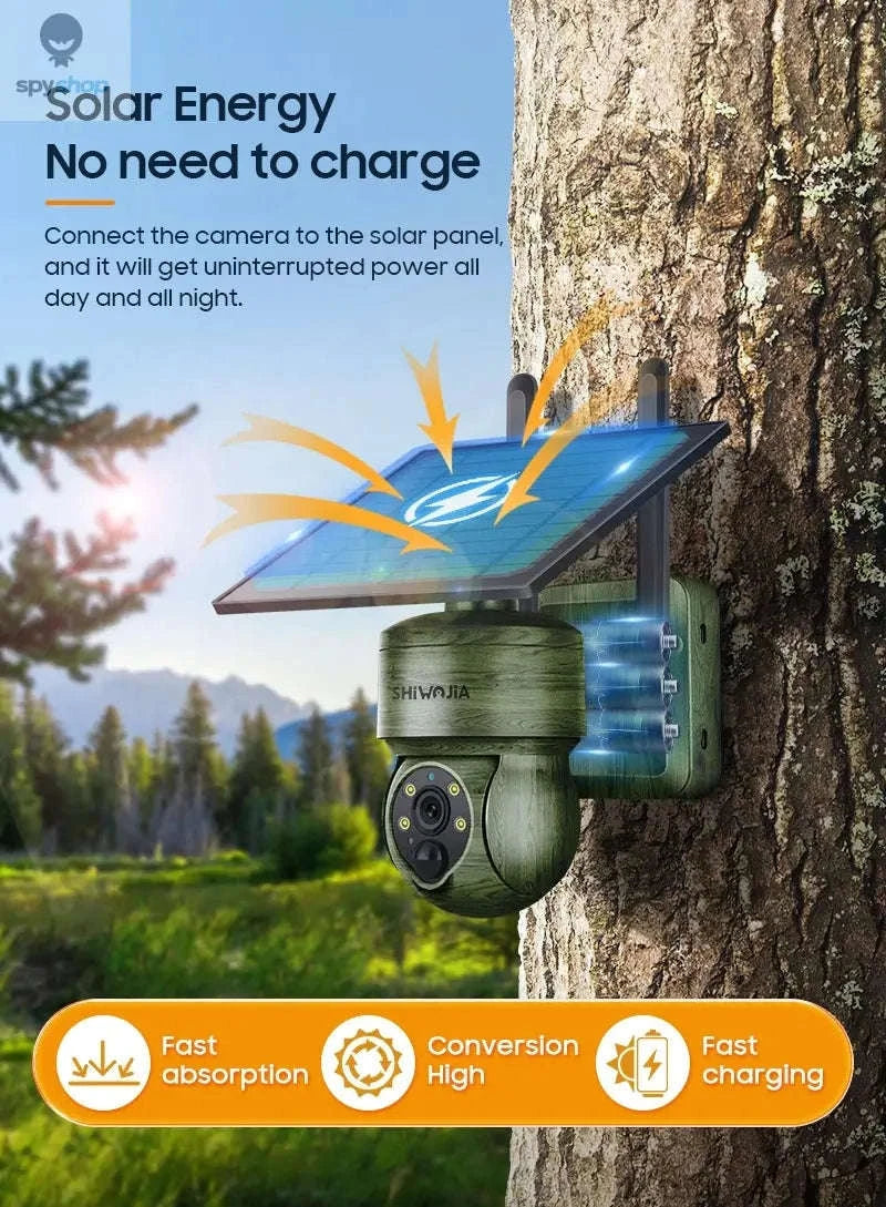 Solar Security Camera – 4G & WiFi Outdoor PTZ with Solar Power and Two‑Way Audio-Gray WIFI Cam / CHINA