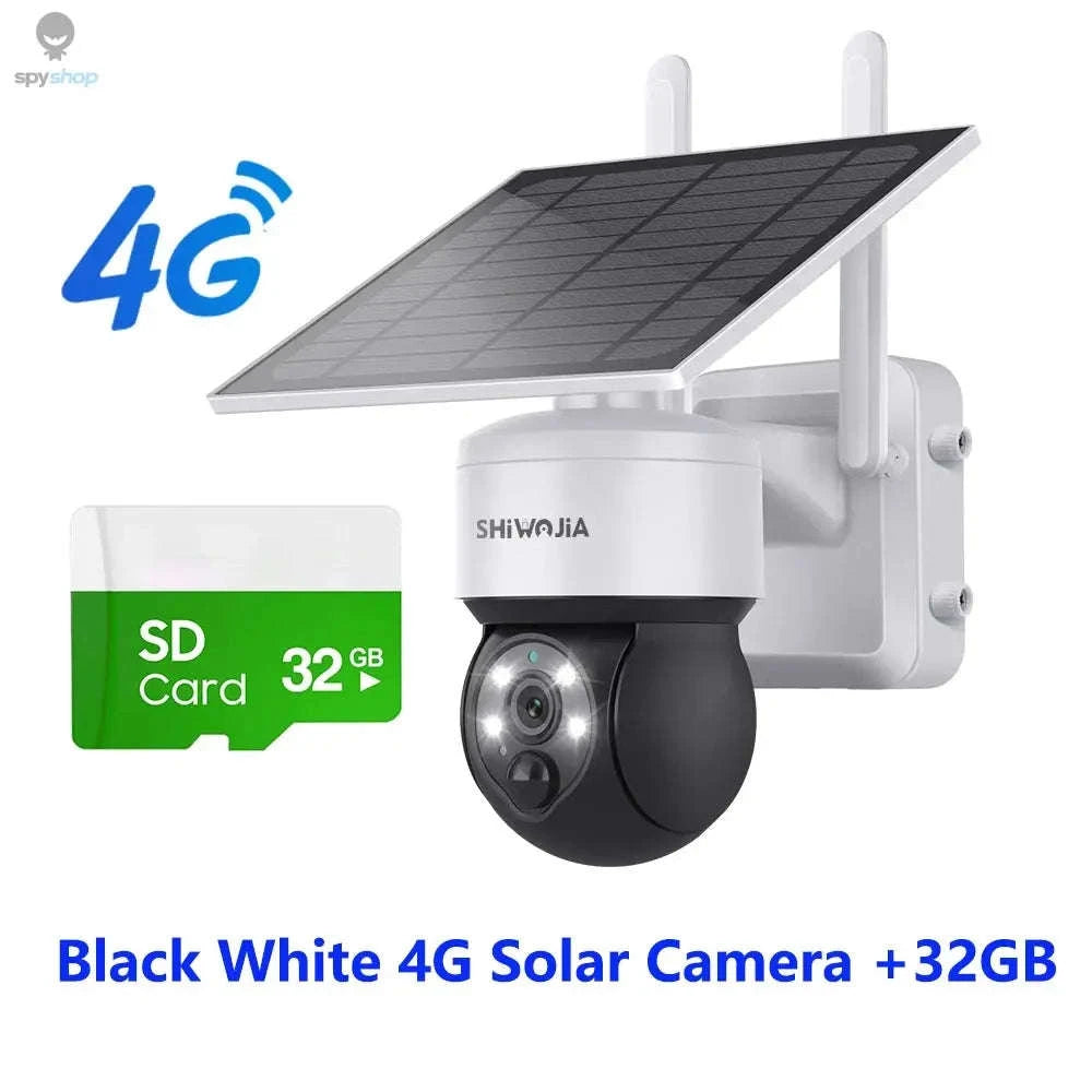 Solar Security Camera – 4G & WiFi Outdoor PTZ with Solar Power and Two‑Way Audio-Gray WIFI Cam / CHINA
