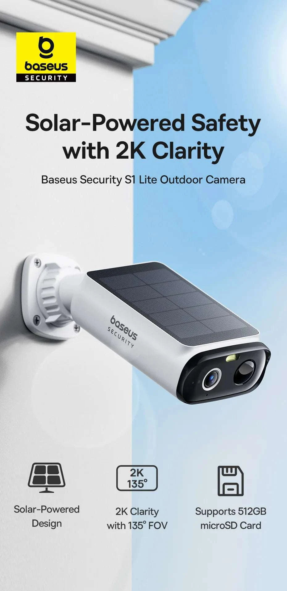 Solar Security Camera Wireless Outdoor 2K IP67 Wide Angle-3-Camera / China Mainland