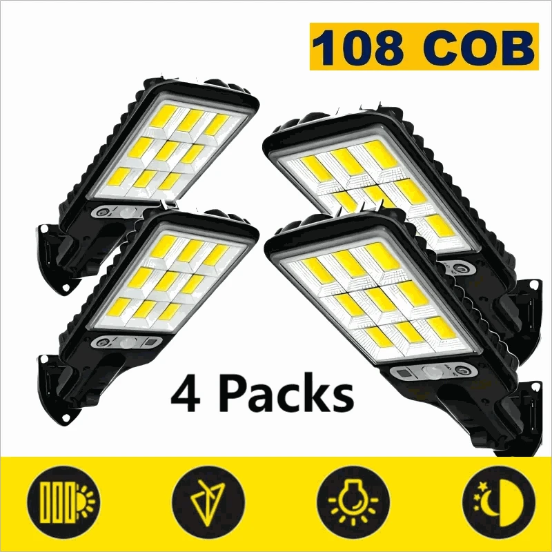 Solar Street Lights with Motion Sensor and Remote Control-4-Pack / United States