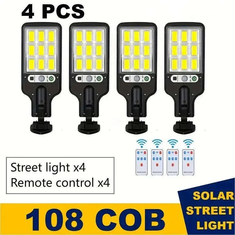 Solar Street Lights with Motion Sensor and Remote Control-4-Pack / United States