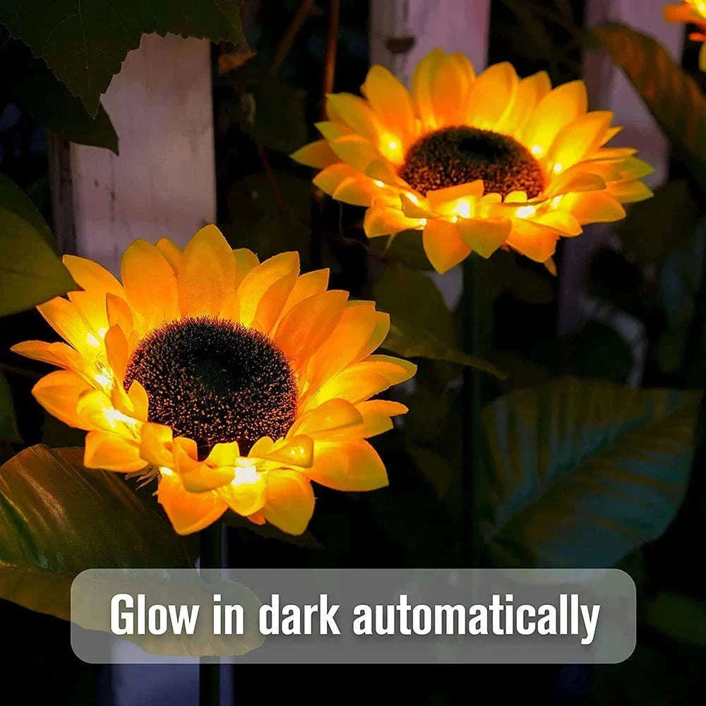 Solar Sunflower Garden Lights for Warm Outdoor Evening Charm-Warm White