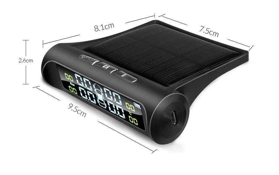 Solar TPMS Tire Pressure Monitor System with Real-Time Alerts-K01-External Sensor